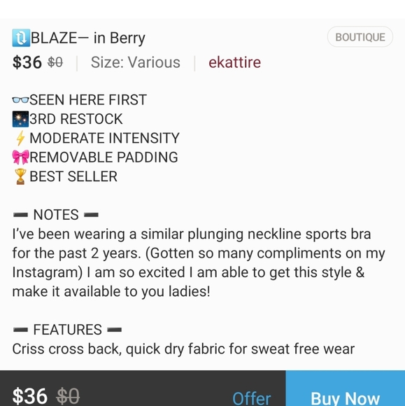 Reposh ekfit sportx bra in berry - Picture 4 of 4